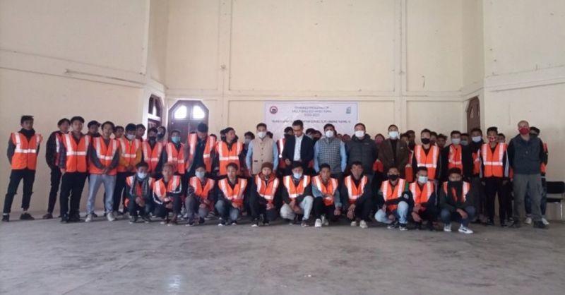 ADC Tuensang Ajit Kumar Verma, IAS with officials and trainees during the inaugural programme of the 10-day Multi Skilled Handyman Training programme at Town Hall, Tuensang on January 11. (DIPR Photo)